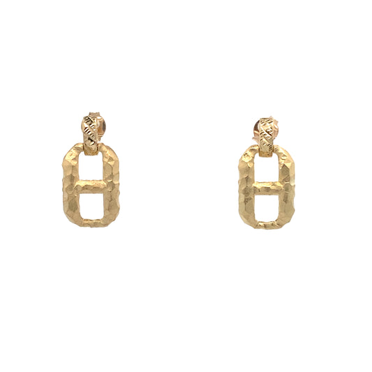 14K Gold Retro Pop Tab Earrings