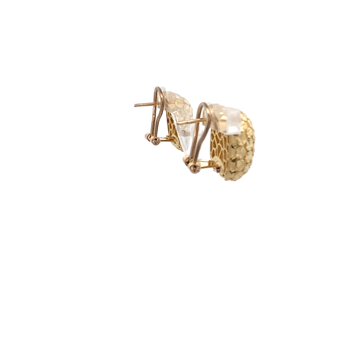 14K Gold Square Diamond Cut  Earrings | Luby Gold Collection | Luby 