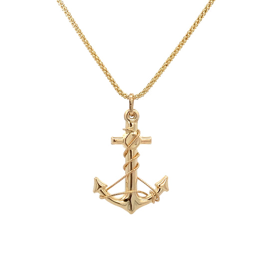 14K Gold Sailor's Anchor Pendant