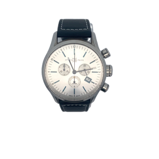 Business Chronograph Watch (Black/White) | Officina Del Tempo | Luby 