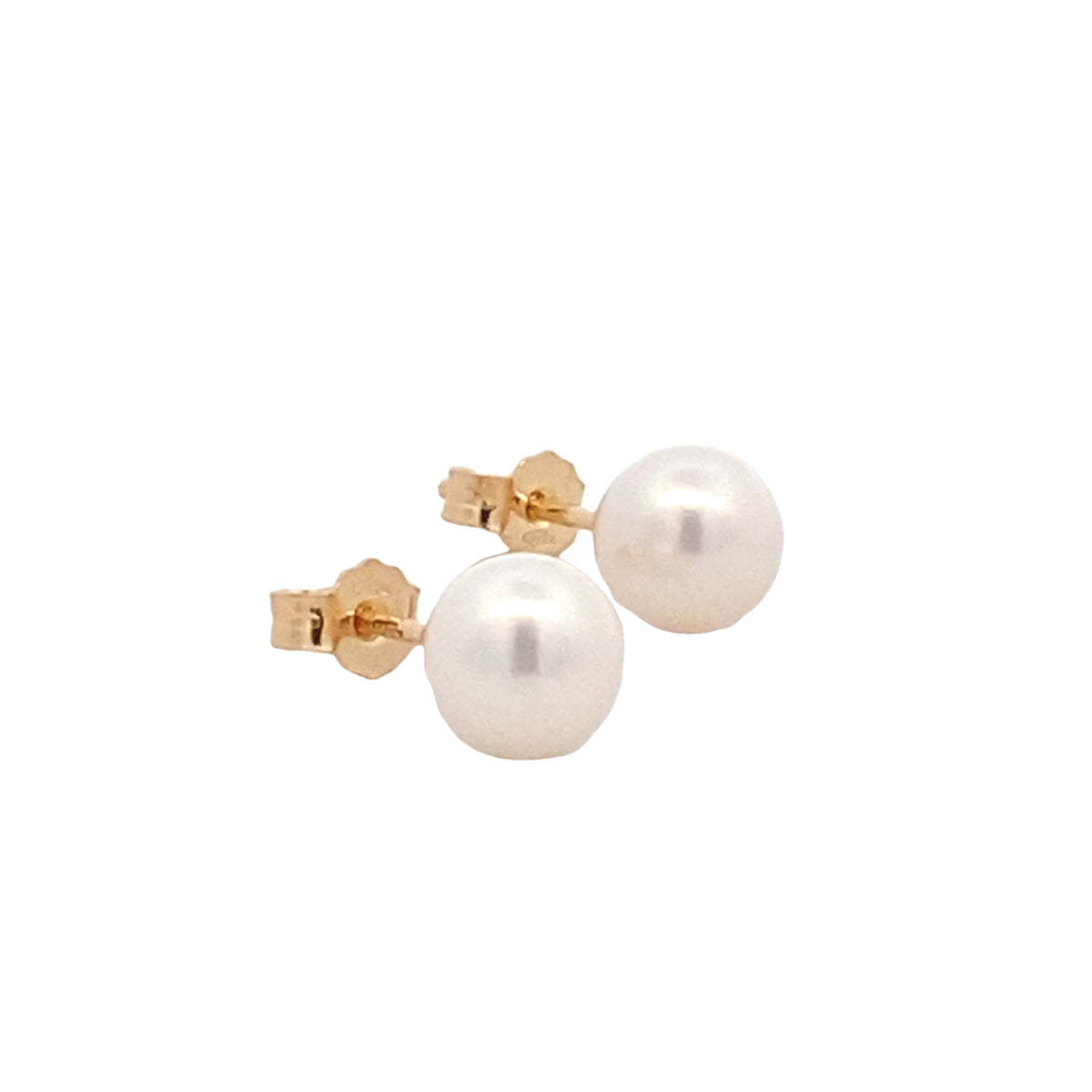 14K Gold Pearl 7mm Stud Earrings | Luby Gold Collection | Luby 
