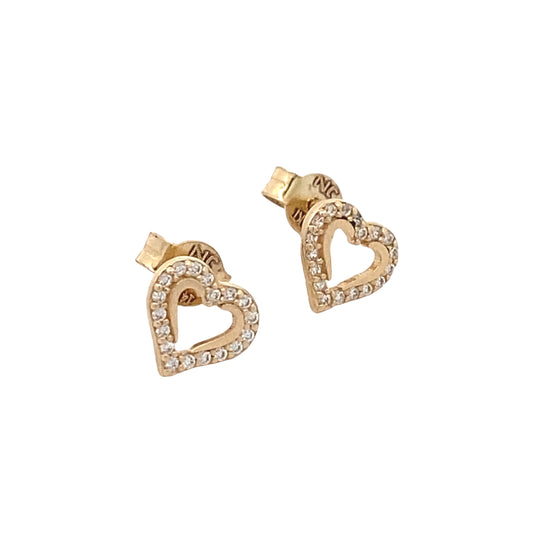 14k Gold Heart Earrings