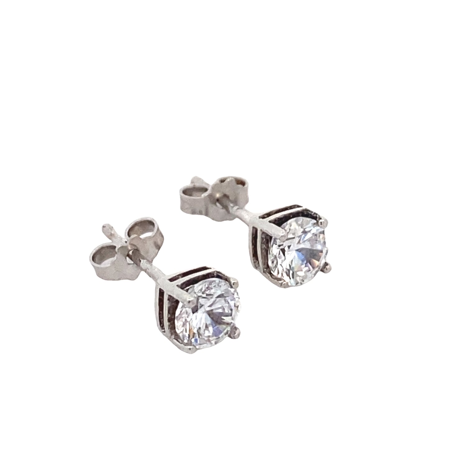 14k White Gold Stud with CZ