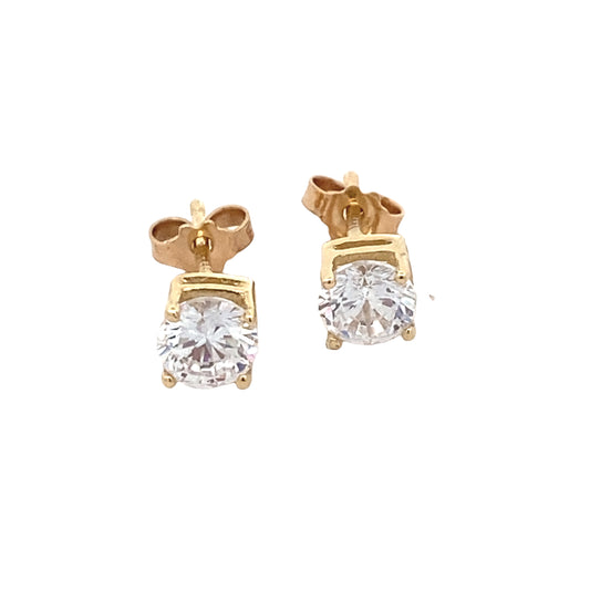 14k Gold Stud with CZ