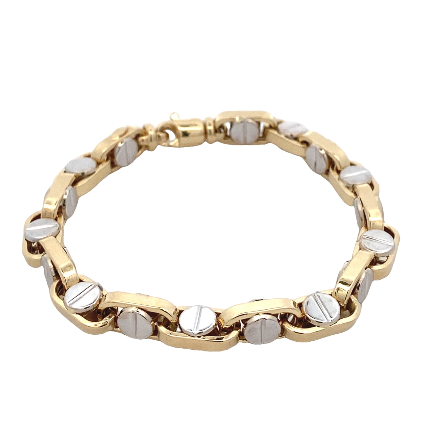 14k Gold Screw Link Bracelet