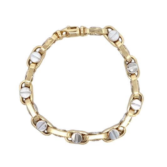 14k Gold Screw Link Bracelet