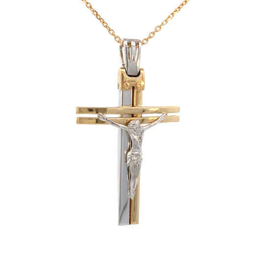 14k Gold Two Tone Cross