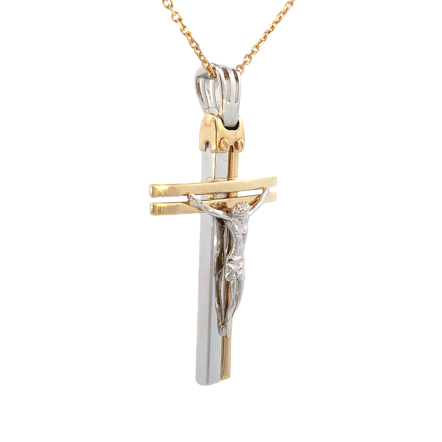 14k Gold Two Tone Cross