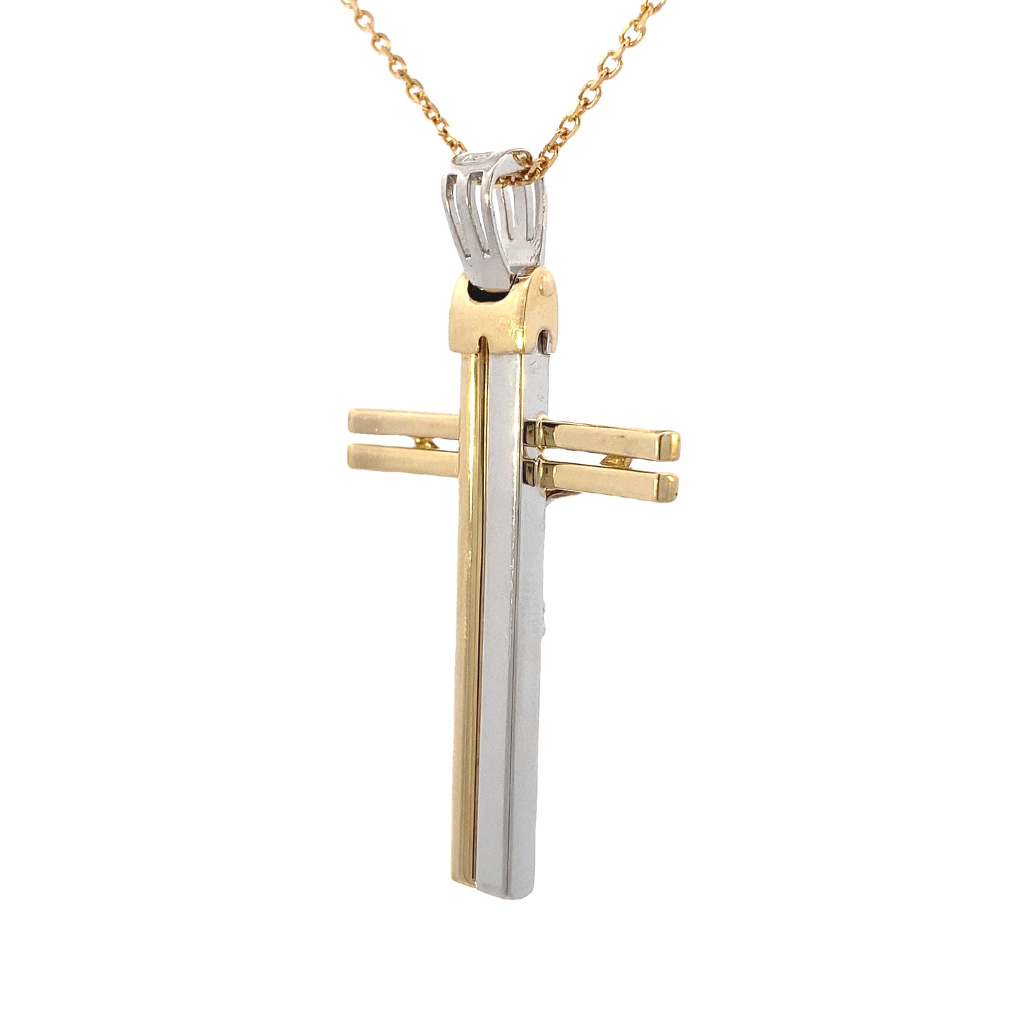 14k Gold Two Tone Cross