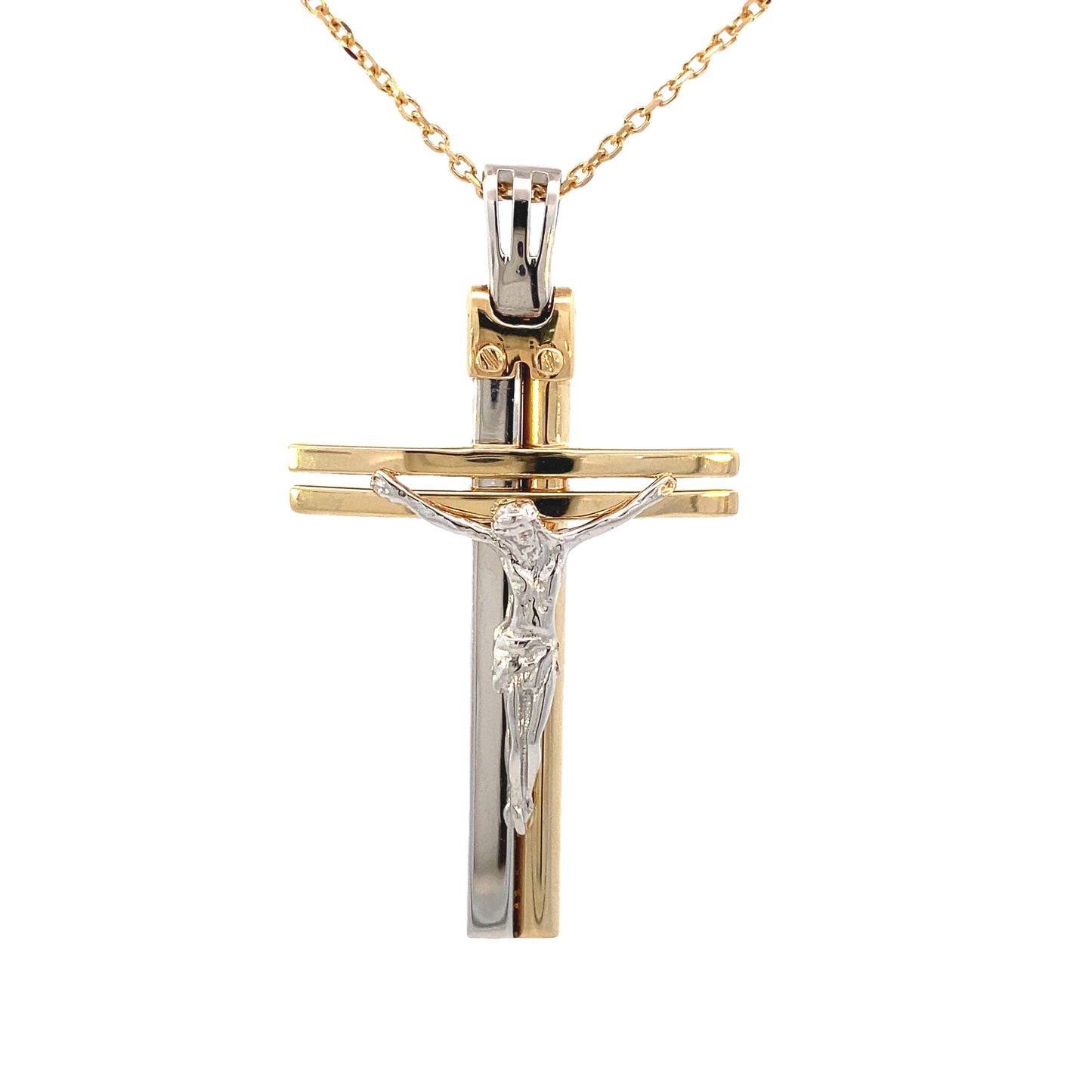 14k Gold Two Tone Cross