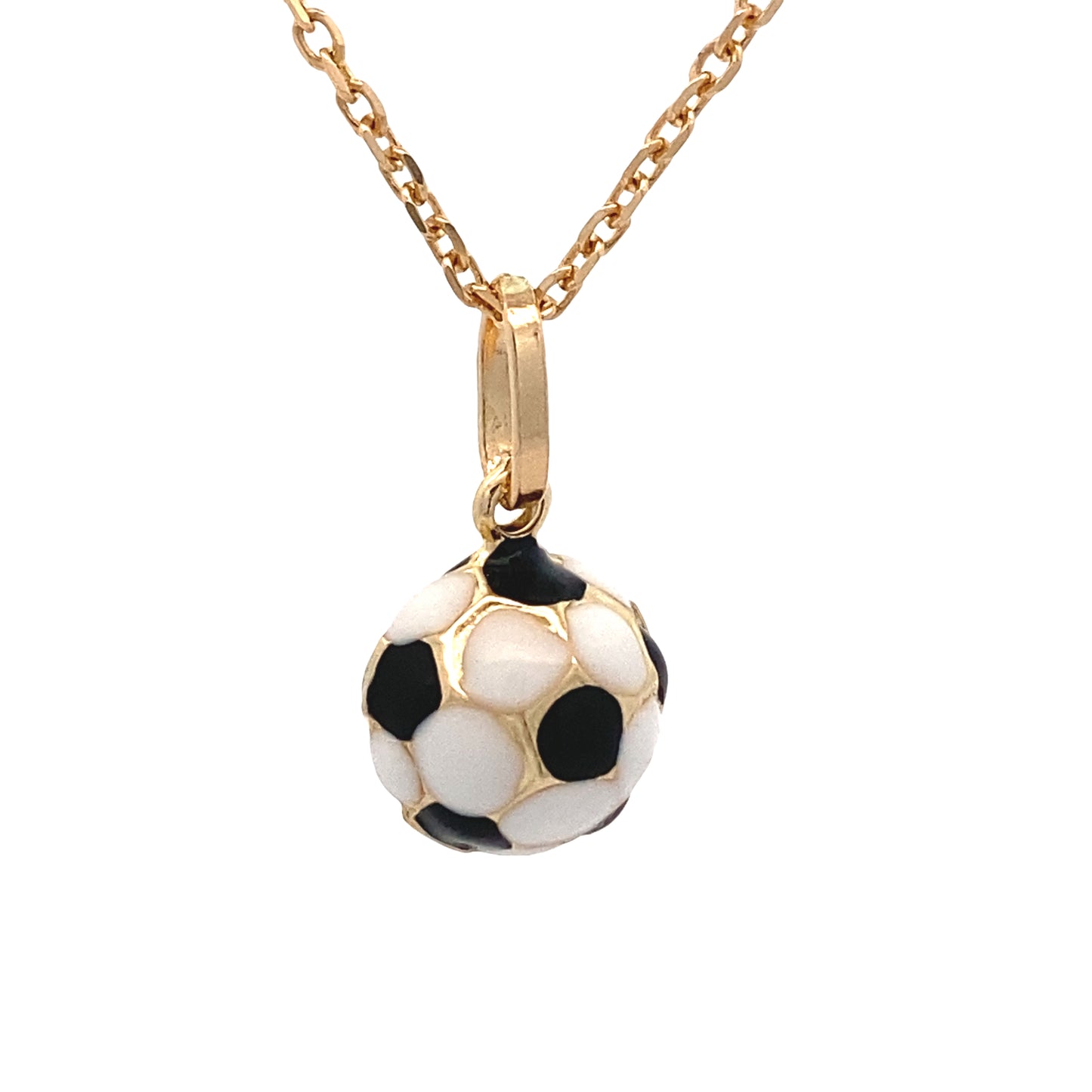 14k Gold Small Soccer Ball Pendant