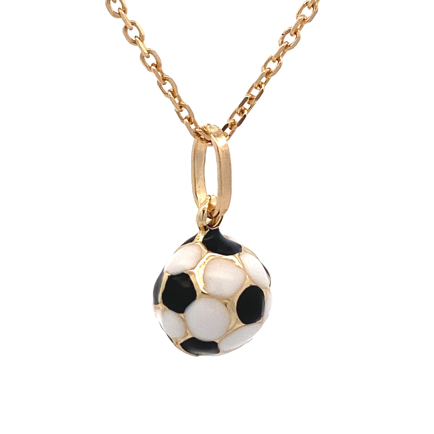 14k Gold Small Soccer Ball Pendant