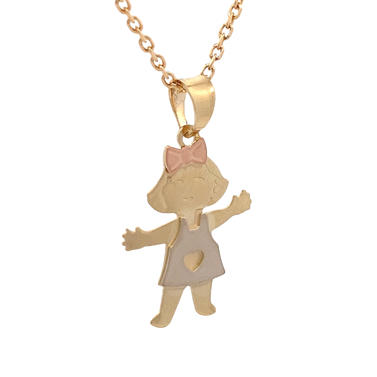 14K Gold 3/C Girl Pendant | Luby Gold Collection | Luby 