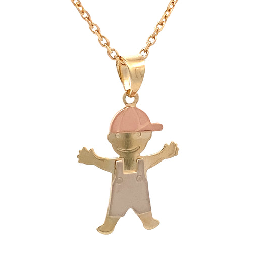 14K Gold 3/C Small Boy Pendant