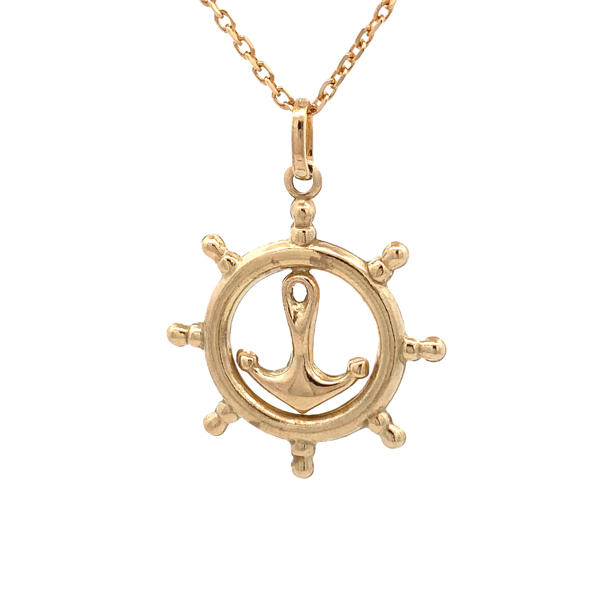 Retro Gold Rudder 14k Gold Rudder With Anchor Pendant – Luby Mayaguez Mall