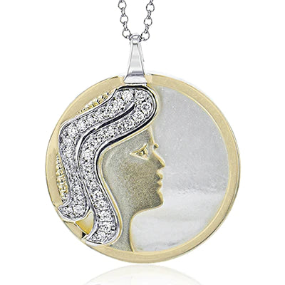 Zeghani 14K Diamond Zodiac Sign Constellation Pendant - Virgo | Zeghani | Luby 