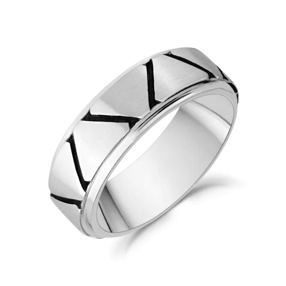 7mm Triangular Design Steel Ring | ARZ Steel | Luby 