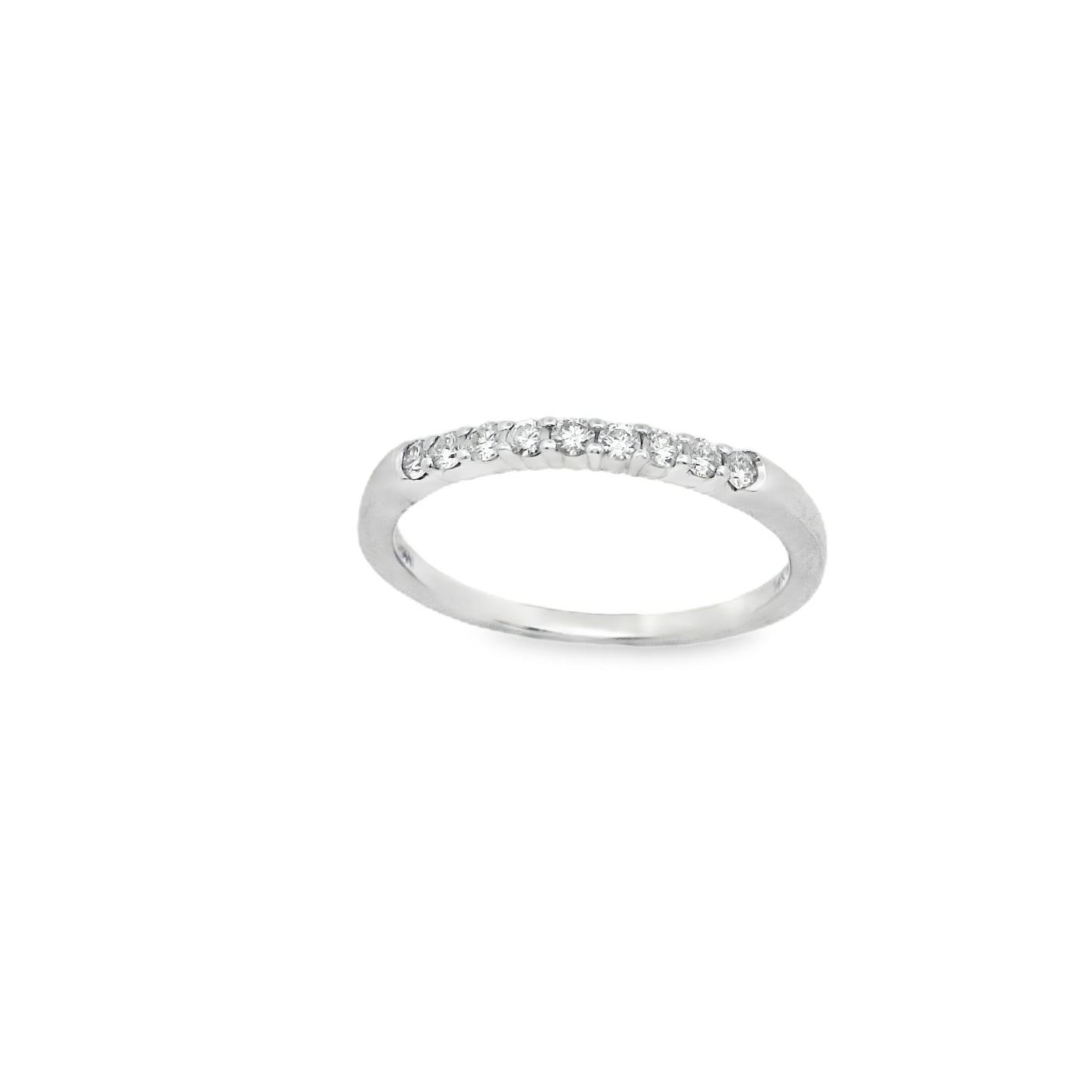 Zeghani White Gold Shared Prong Setting Wedding Band | Zeghani | Luby 