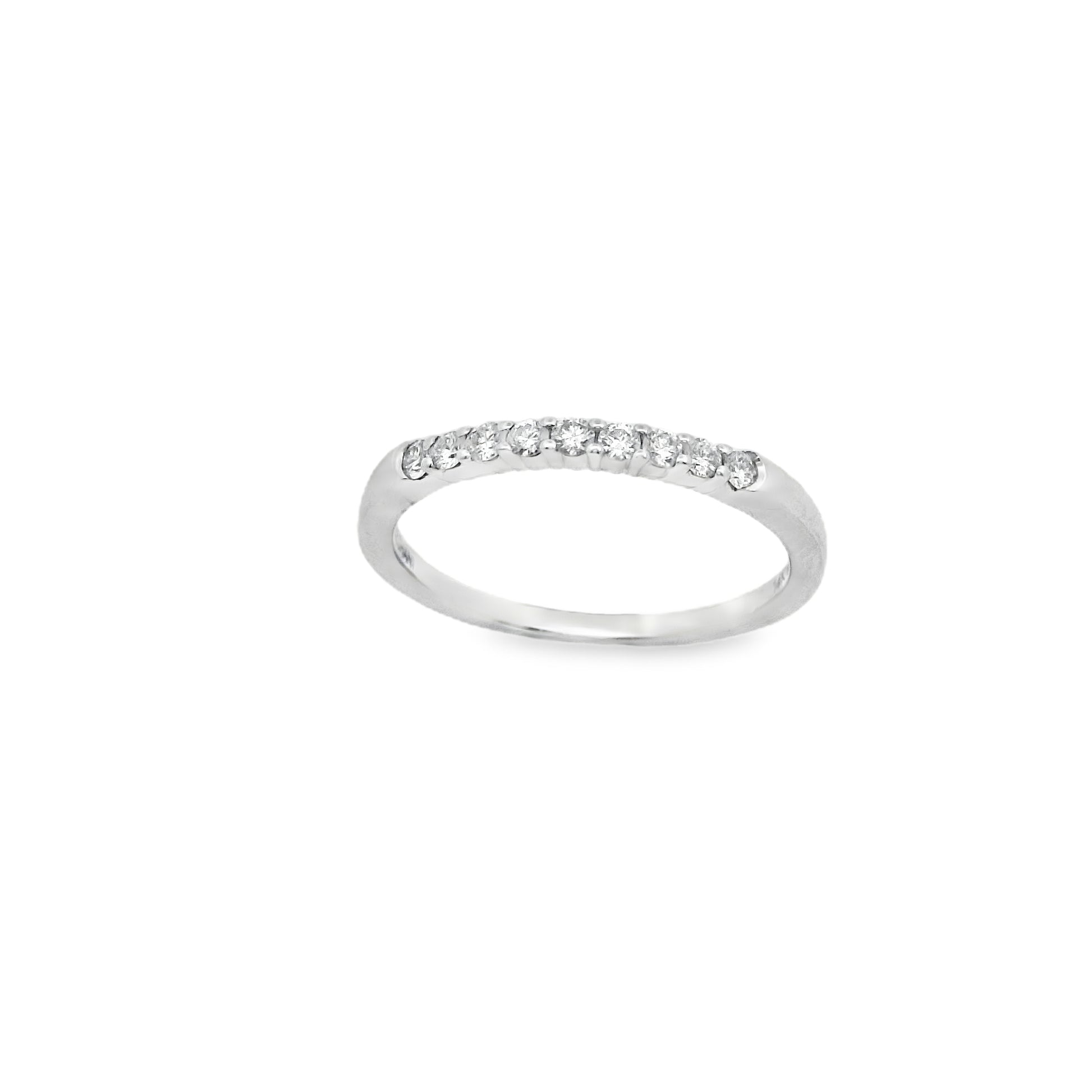 Zeghani White Gold Shared Prong Setting Wedding Band | Zeghani | Luby 