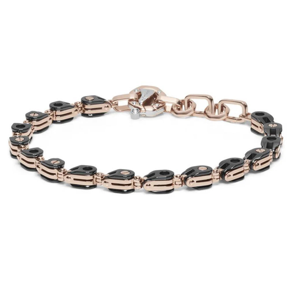 Luxury men's bracelet 18K Rose Gold & Black Ceramic Baraka | Baraka | Luby 