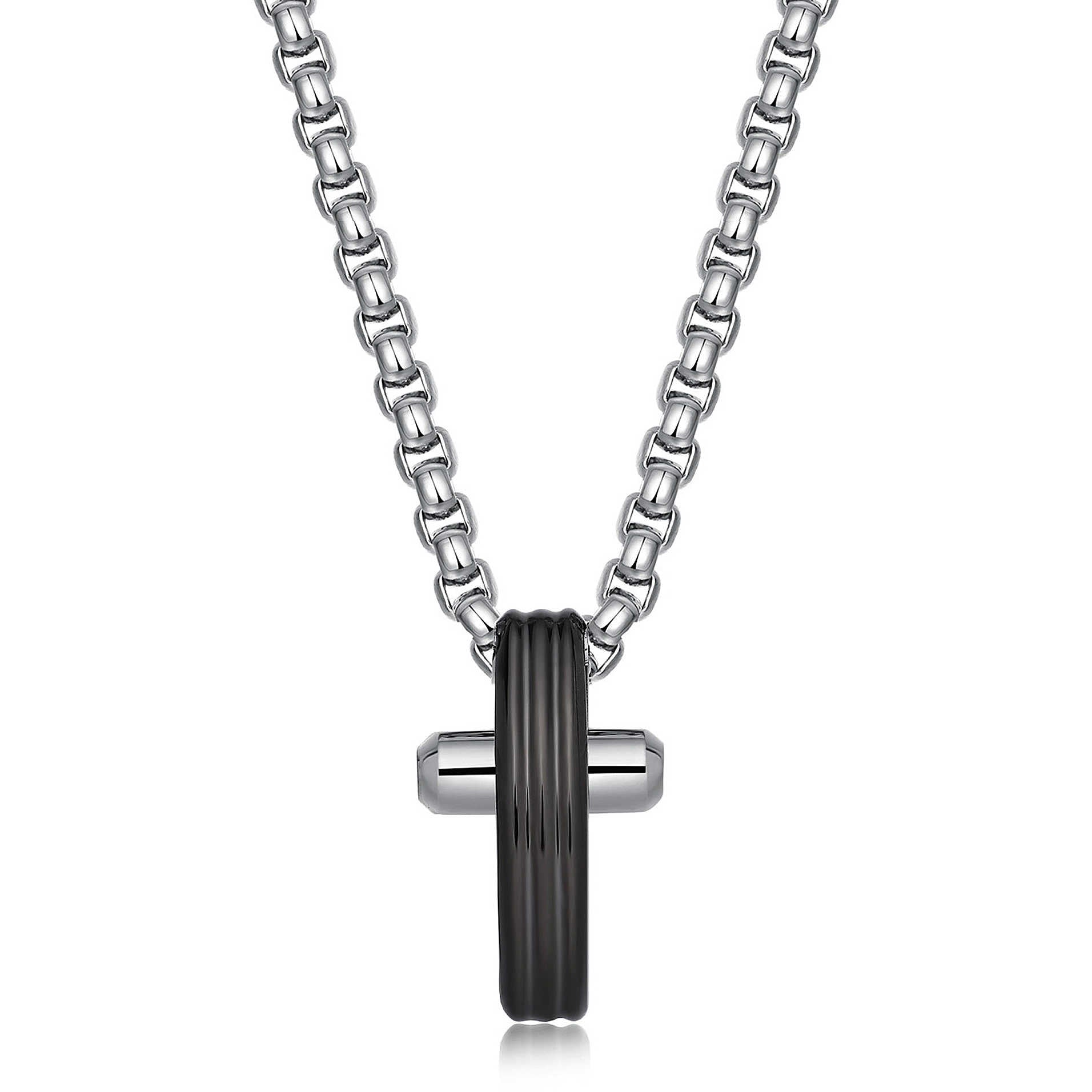 Men Necklace and Pendant Cross Gunmetal | Brosway Italia | Luby 