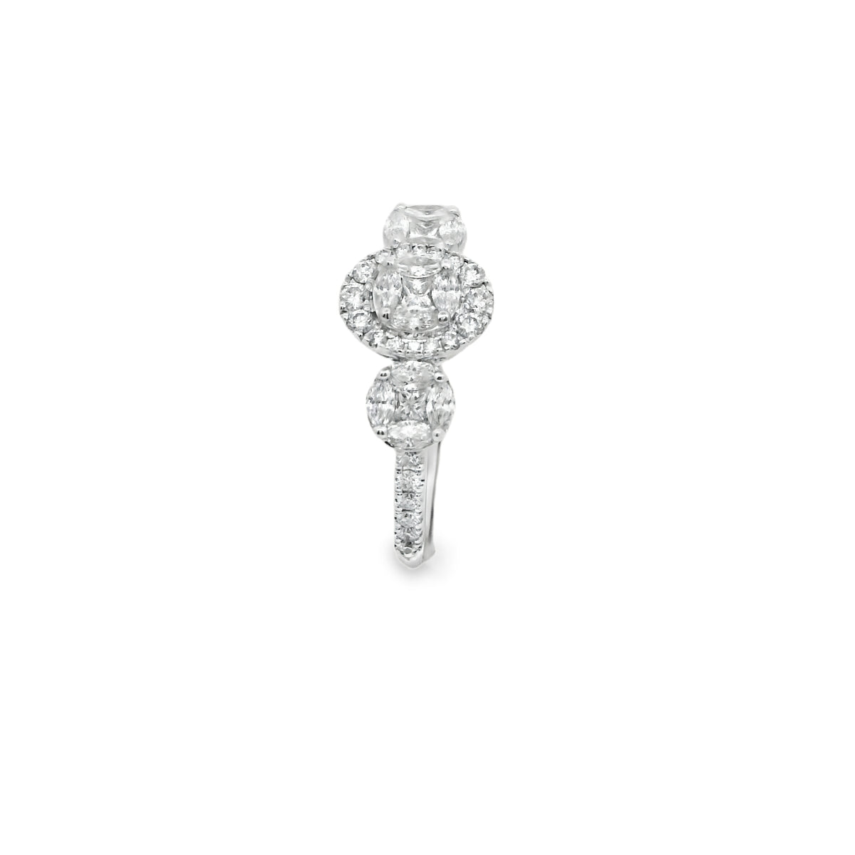 Zeghani White Gold Center Oval Engagement Ring | Zeghani | Luby 