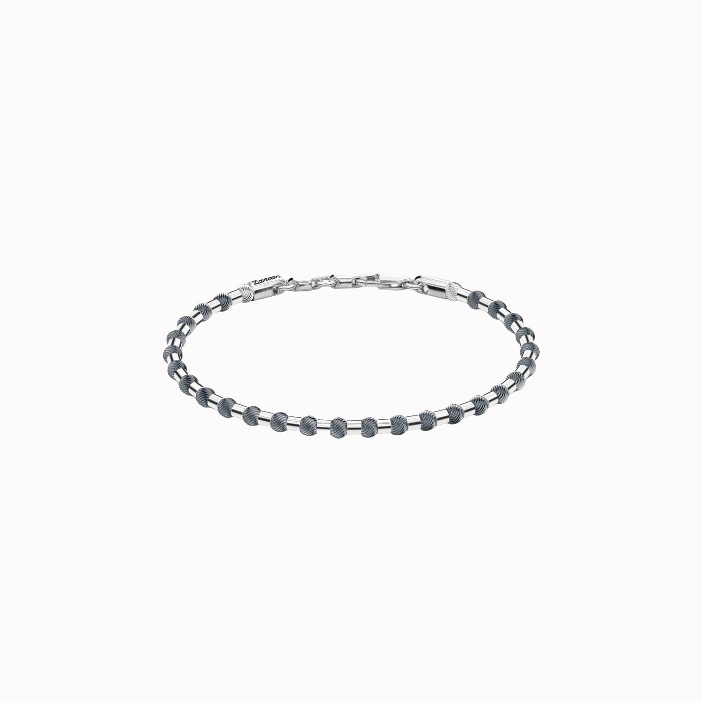 Pulsera Abalorios Gris y Plata