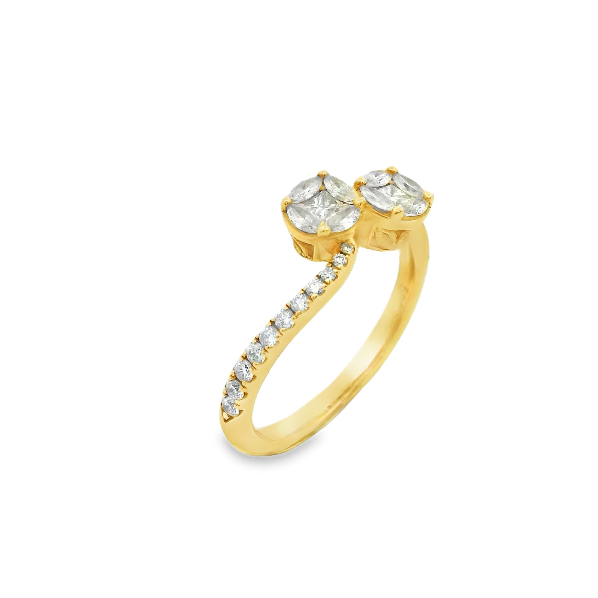 Zeghani Gold Twisted Lines Engagement Ring | Zeghani | Luby 