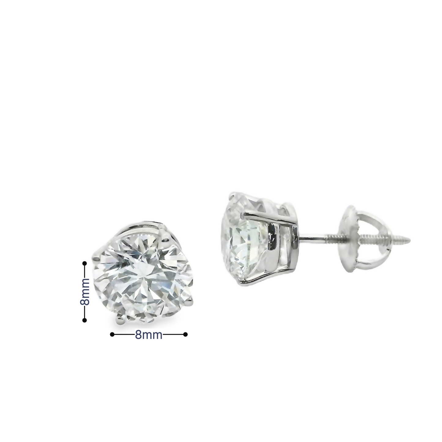 Smiling Rocks 14K Gold Diamonds Stud 2D 4.08CT/2