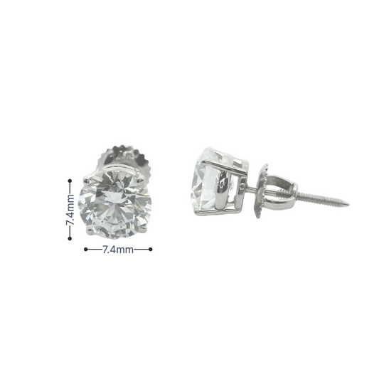 Smiling Rocks 14K Gold Diamonds Studs 2D 3.18CT/2