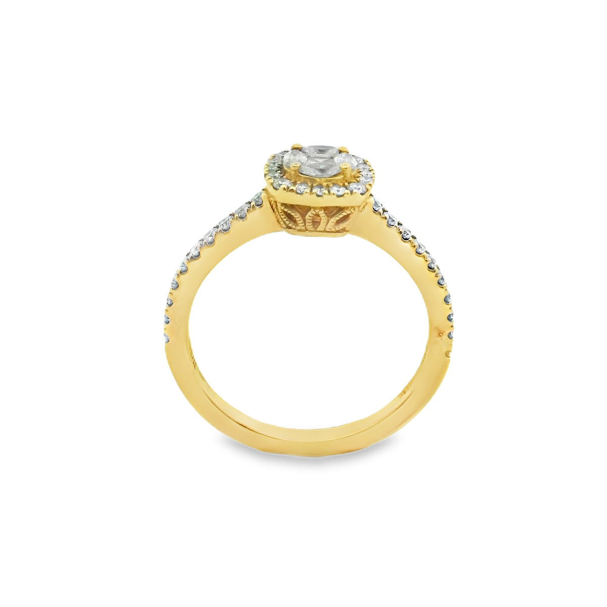 Zeghani Gold Halo Engagement Ring | Zeghani | Luby 