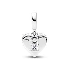 Red Heart & Keyhole Double Dangle Enamel & Clear | Pandora | Luby 