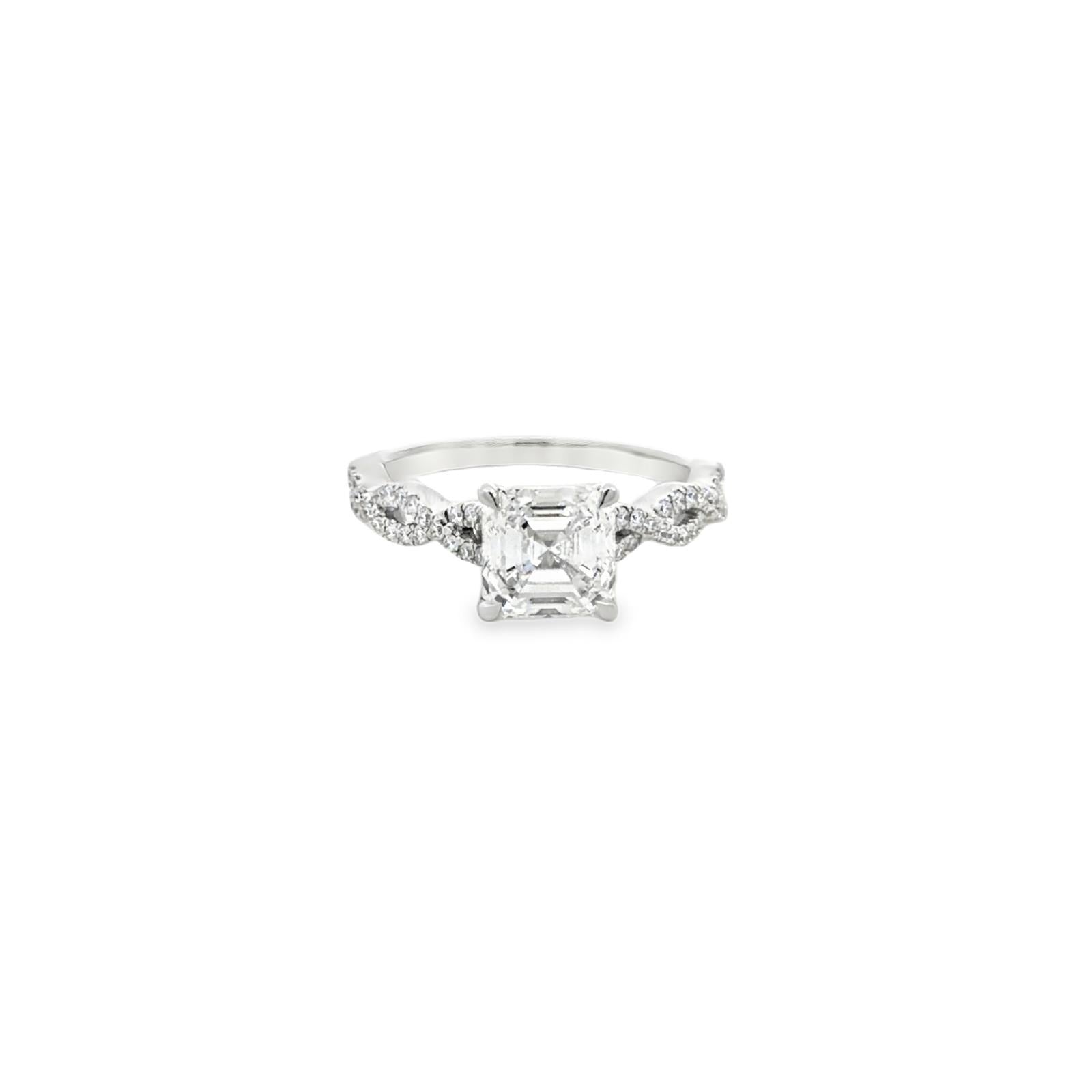 14K White Gold Swirl Princess Cut Diamond | Luby Diamond Collection | Luby 