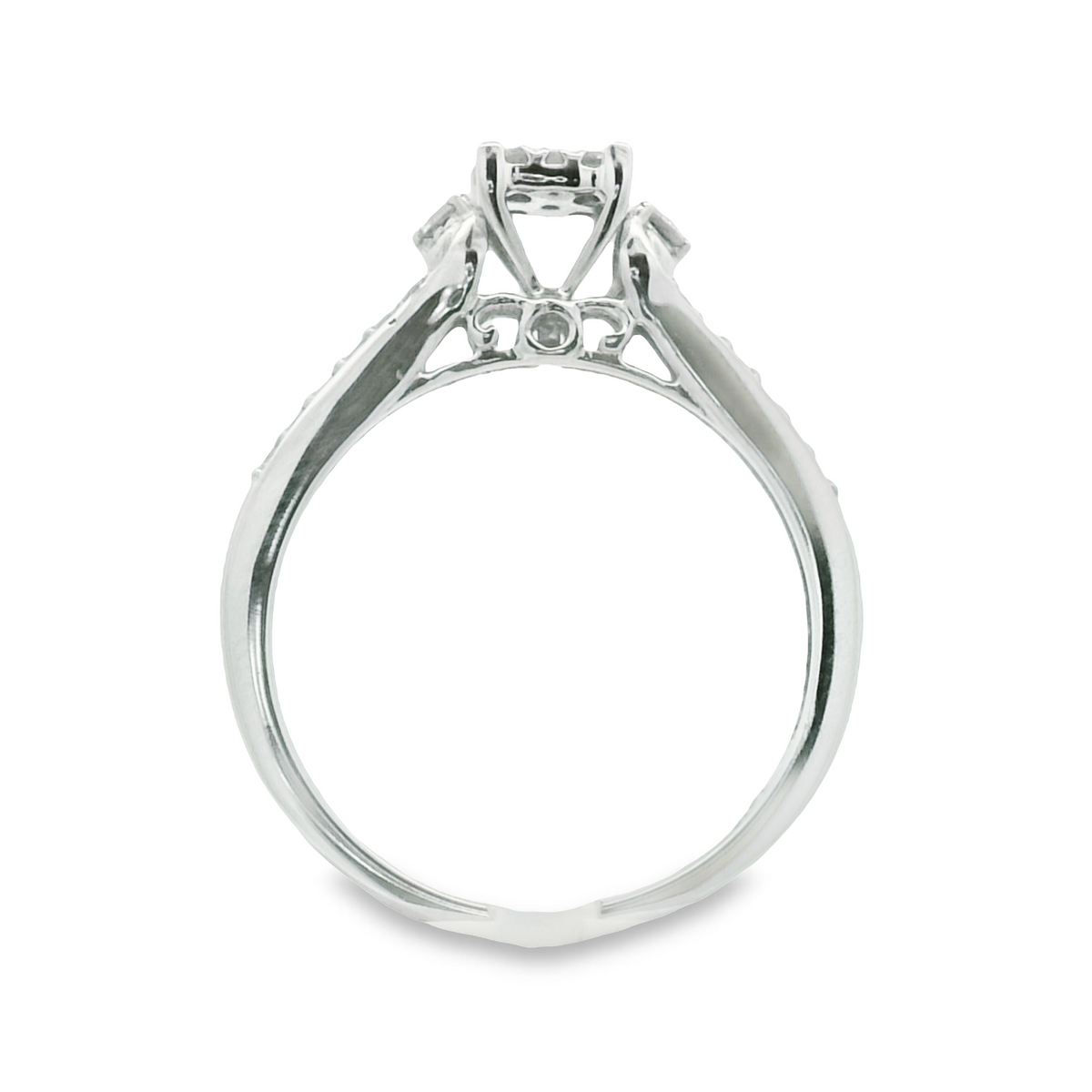 14k Diamond Square-Shaped Cathedral White Gold Engagement Ring | Luby Diamond Collection | Luby 