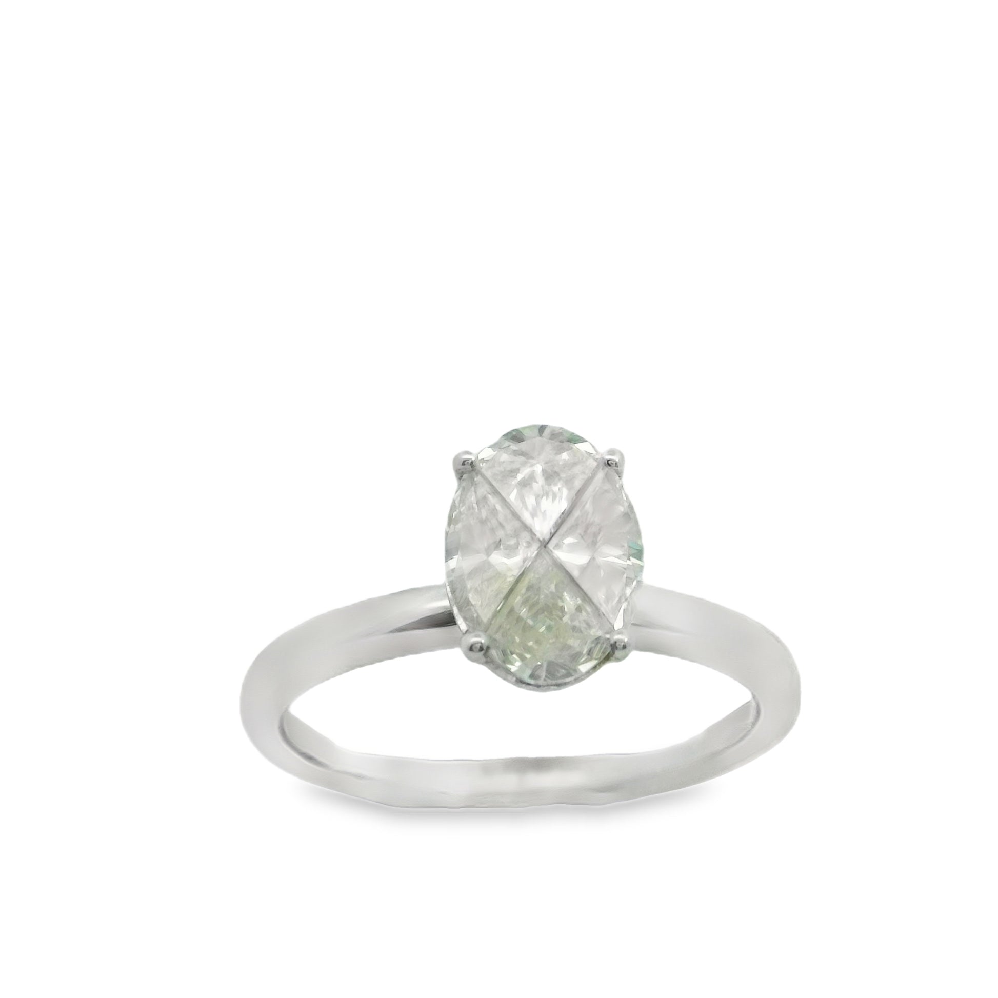 Zeghani White Gold Mosaic Cut Engagement Ring | Zeghani | Luby 