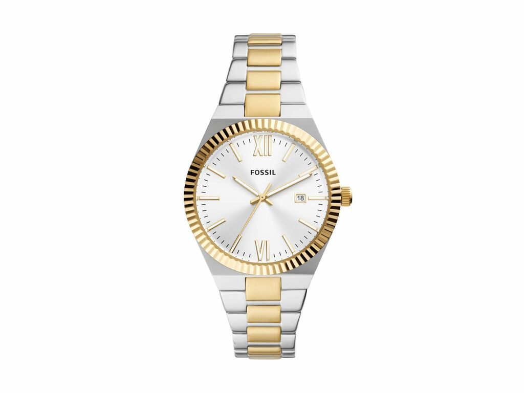 Scarlette Three-Hand Date Two-Tone Stainless Steel Watch | Fossil | Luby 