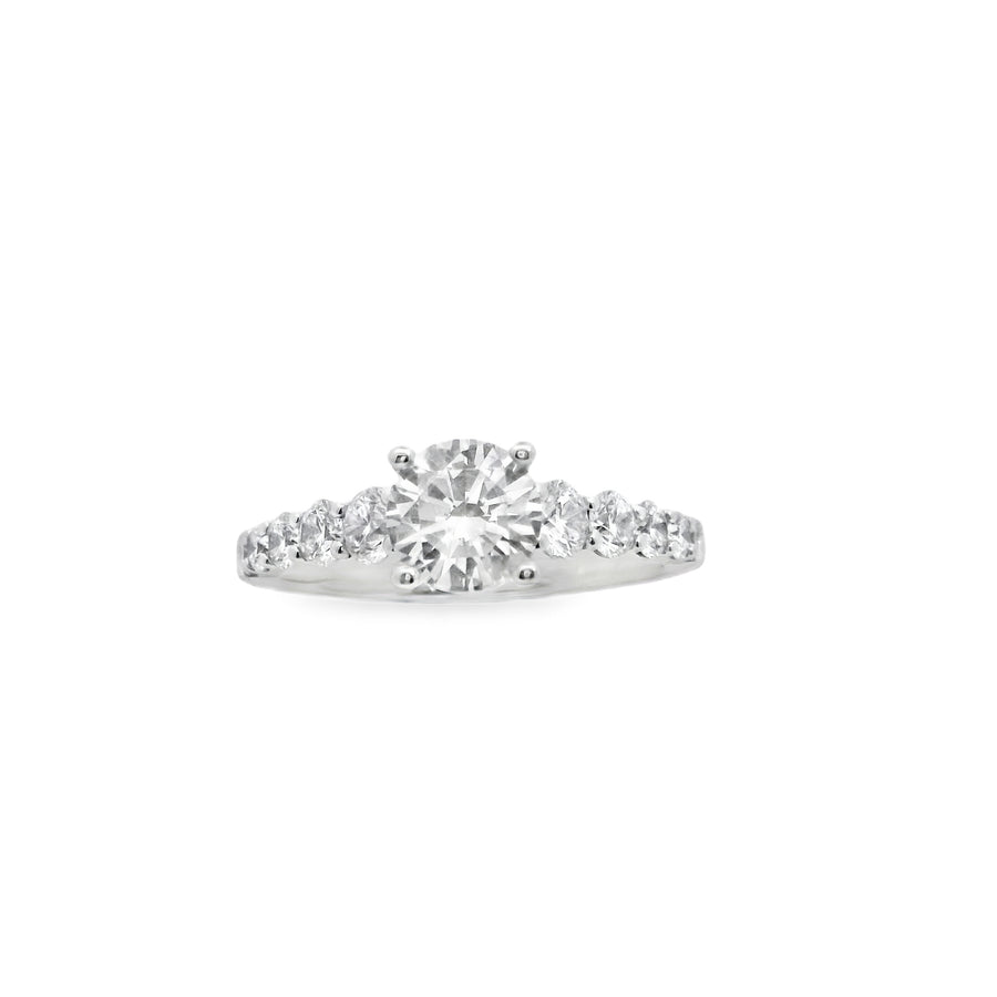 Zeghani 14k Lab Diamond Straight Engagement Ring with natural Diamonds