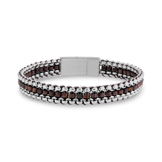TETHERED BROWN BEADED BRACELET | ARZ Steel | Luby 