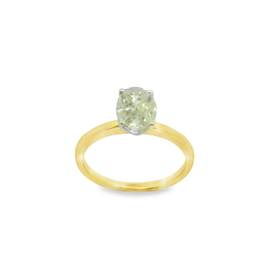 Zeghani Gold Mosaic Cut Engagement Ring