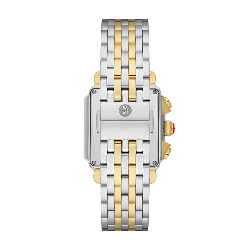 MICHELE Deco High Shine Silver Dial Two-Tone Chronograph | Michele | Luby 