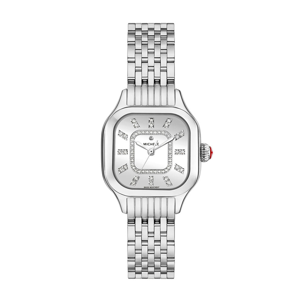 MICHELE Meggie High Shine Diamond Dial Stainless Steel Watch | Michele | Luby 