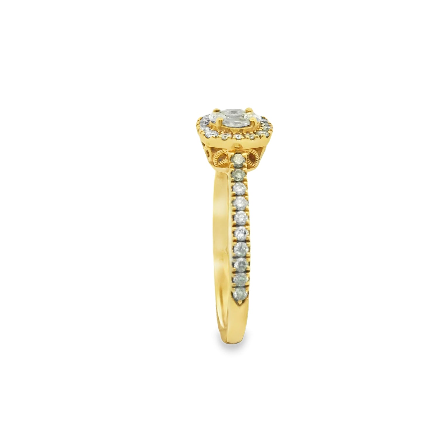 Zeghani Gold Halo Engagement Ring | Zeghani | Luby 