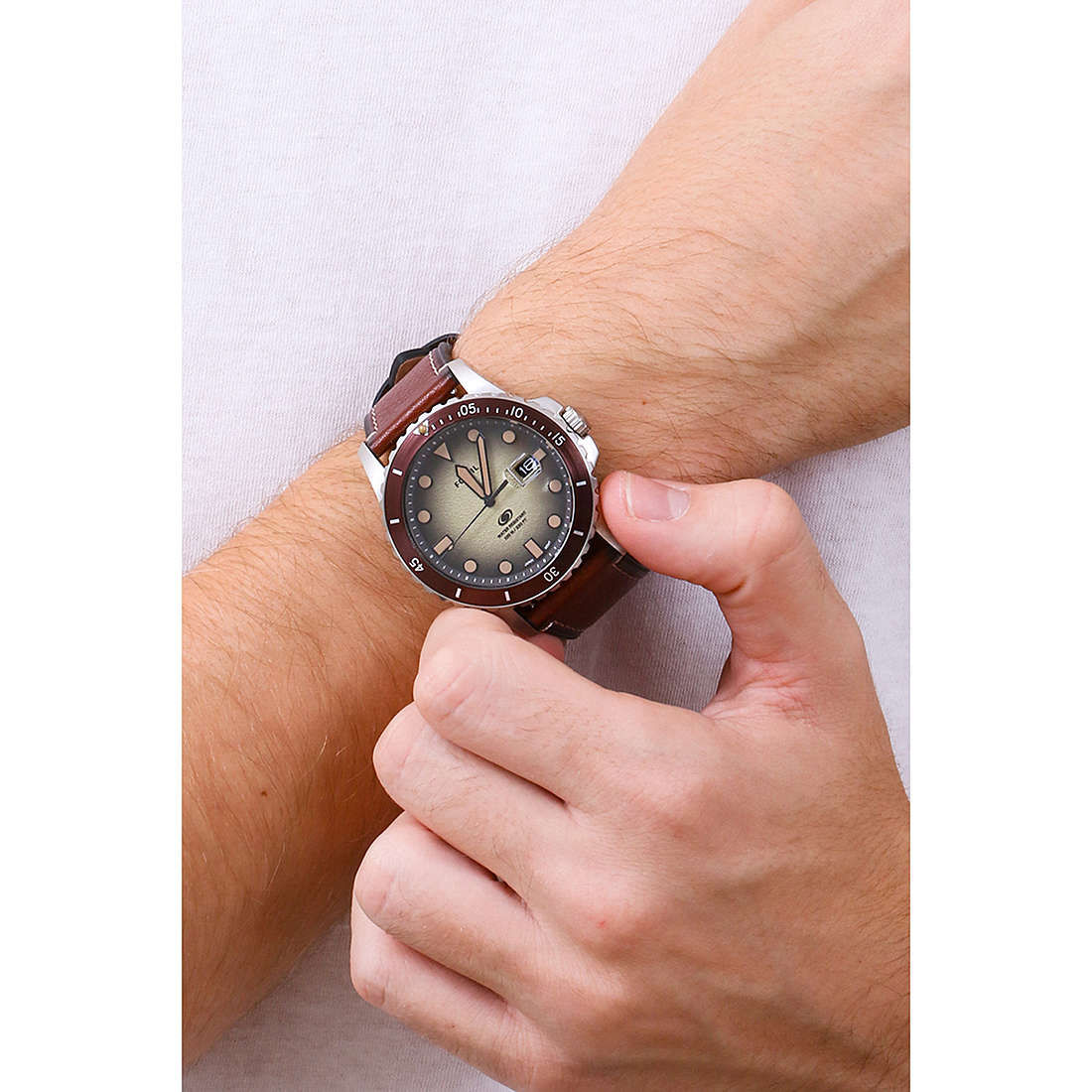 Fossil Blue Three-Hand Date Brown LiteHide™ Leather Watch | Fossil | Luby 