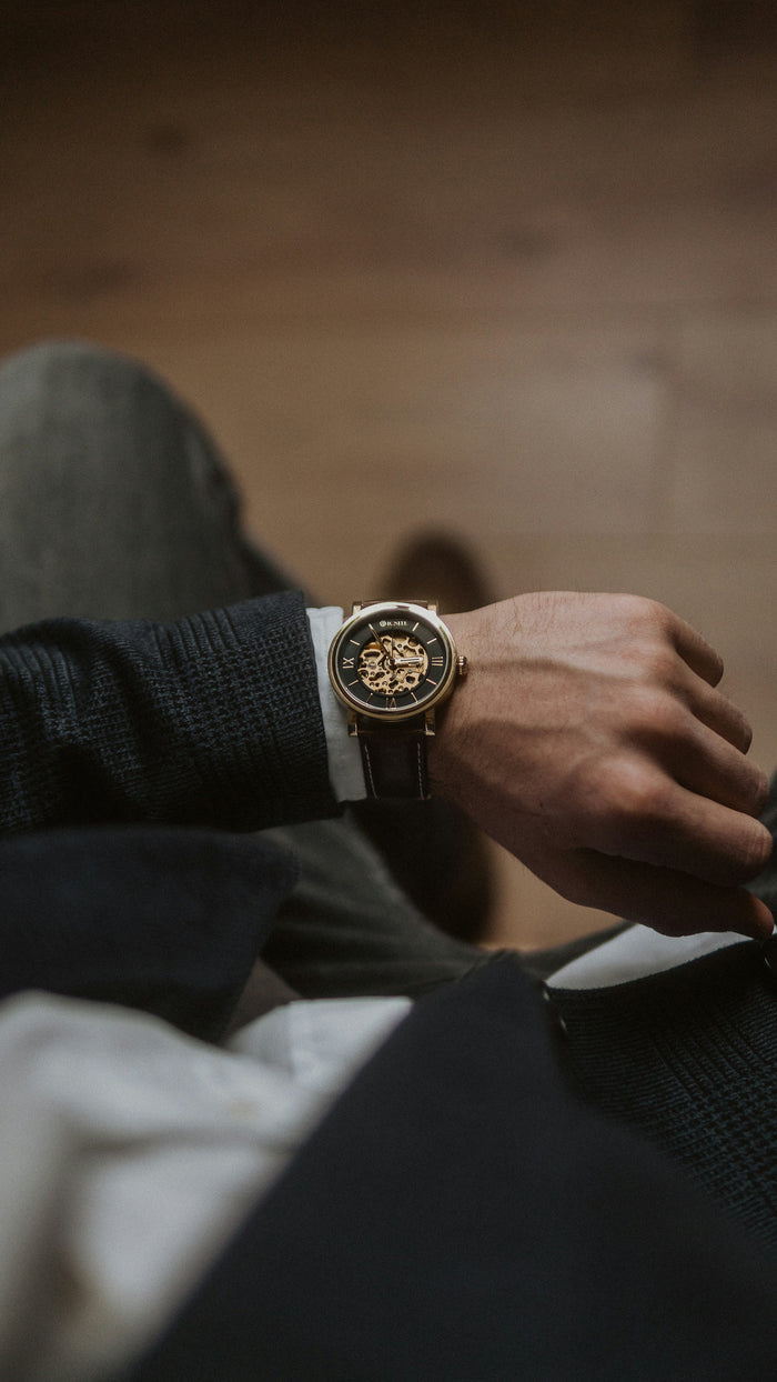 Two-tone watch on the wrist