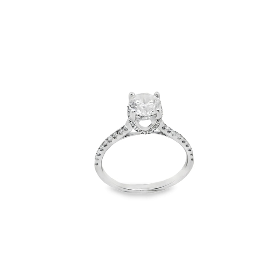 Anillo de compromiso Zeghani The Under Halo en oro blanco de 14 quilates