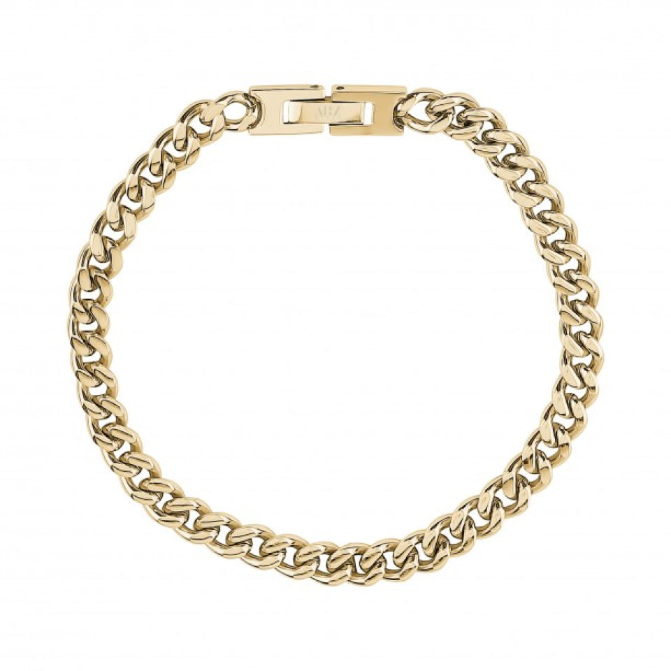 A.R.Z 6mm Gold Steel Curb Link Bracelet | ARZ Steel | Luby 