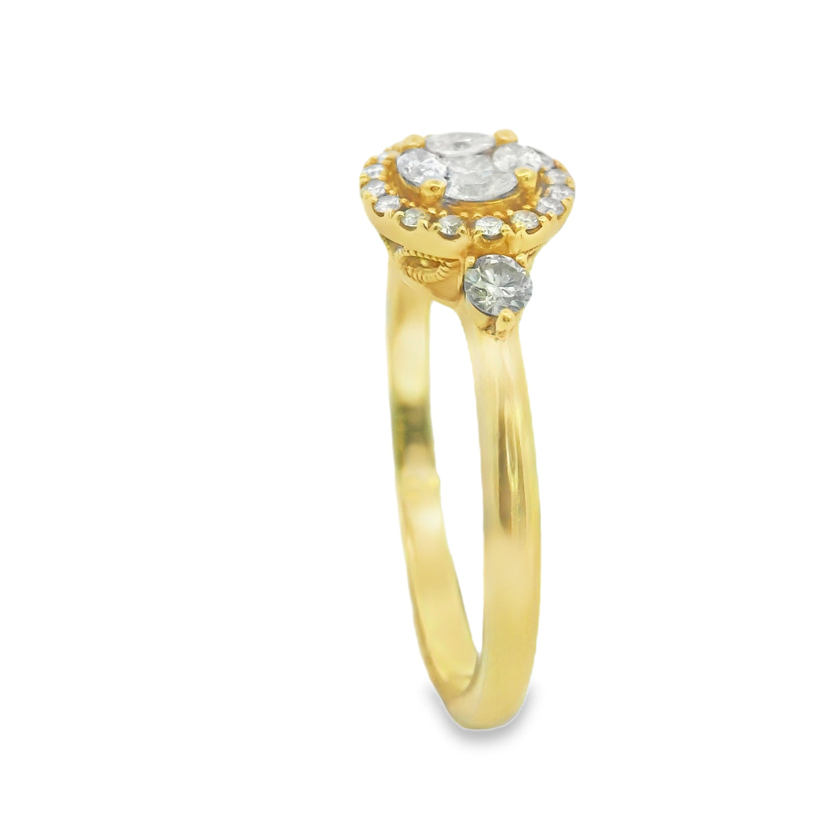 Zeghani White Gold Round Cut Halo Engagement Ring | Zeghani | Luby 