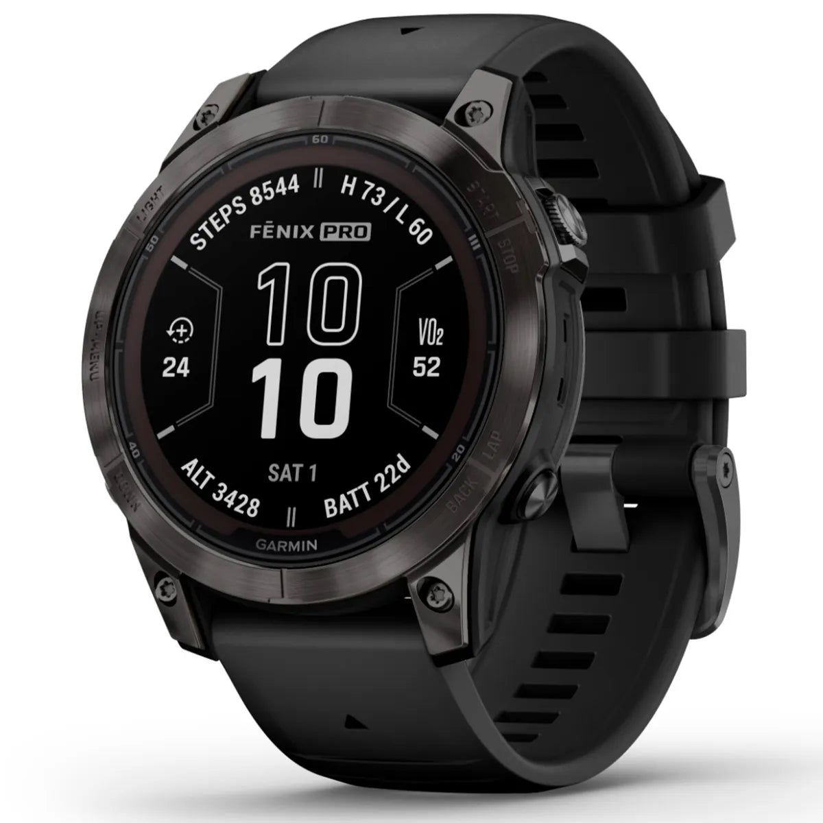 Fēnix® 7 Pro – Sapphire Solar Edition Carbon Gray DLC Titanium with Black Band | Garmin | Luby 