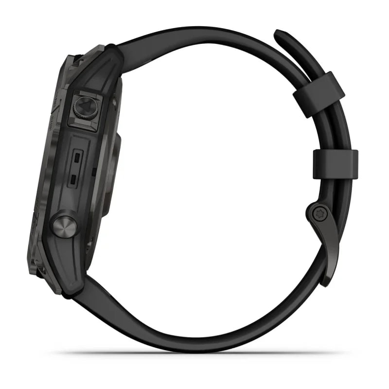 Fēnix® 7X – Sapphire Solar Edition Carbon Gray DLC Titanium with Black Band | Garmin | Luby 