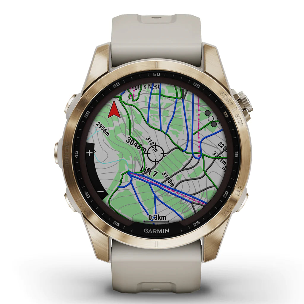 Fēnix® 7S – Sapphire Solar Edition Cream Gold Titanium with Light Sand Band | Garmin | Luby 